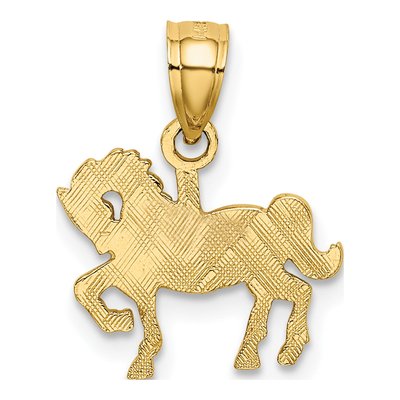10K Yellow Gold Carousel Horse Pendant – view 5