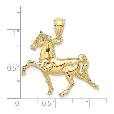 10K Yellow Gold 3-D Tennessee Walking Horse Charm – view 3