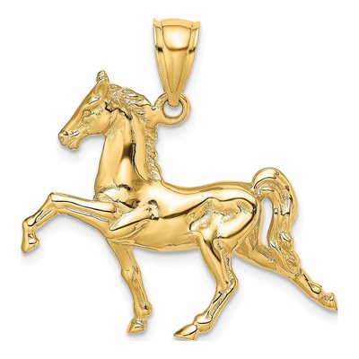 10K Yellow Gold 3-D Tennessee Walking Horse Charm