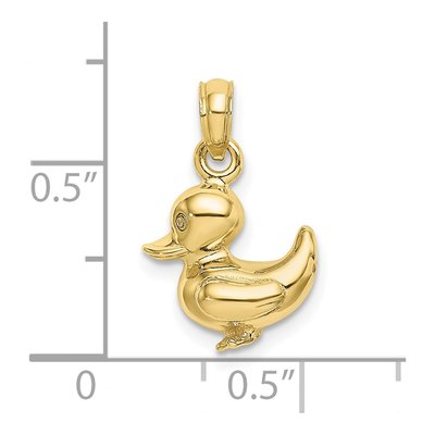 10K Yellow Gold 3D Duckling Pendant – view 4
