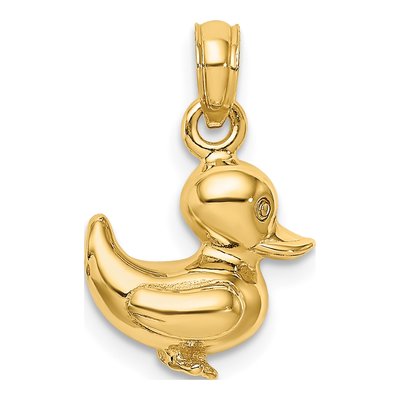 10K Yellow Gold 3D Duckling Pendant – view 5
