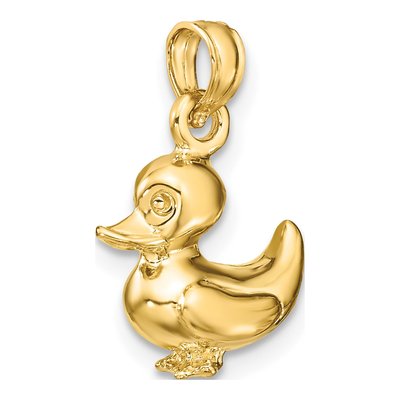 10K Yellow Gold 3D Duckling Pendant – view 6
