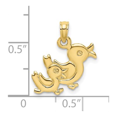 10K Yellow Gold Reversible Two Ducks Charm – view 4
