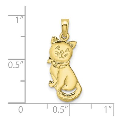 10K Yellow Gold Sitting Cat Charm – view 4