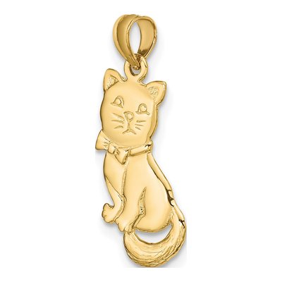 10K Yellow Gold Sitting Cat Charm – view 6