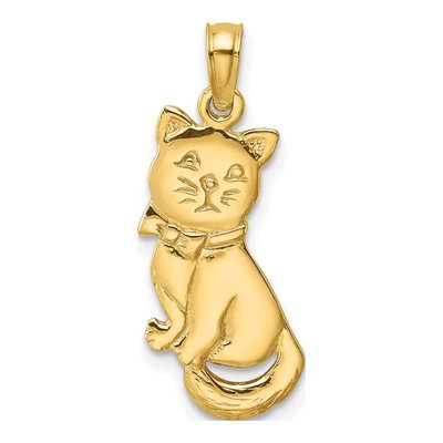10K Yellow Gold Sitting Cat Charm