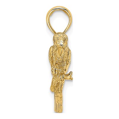 10K Yellow Gold 3D Parrot Charm – view 3