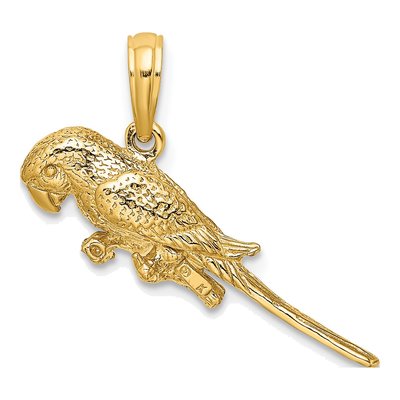 10K Yellow Gold 3D Parrot Charm – view 5