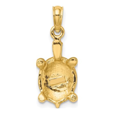 10K Yellow Gold Green Enamel Tortoise Charm – view 5