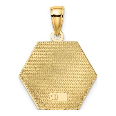 10K Yellow Gold Red Enamel Medical Symbol Pendant – view 5