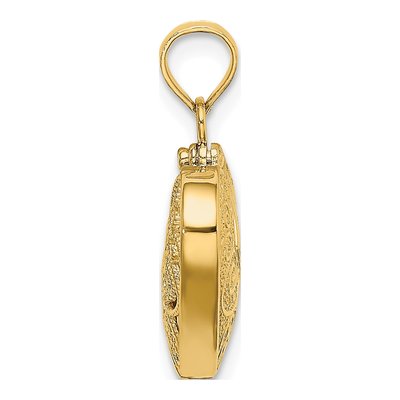10K Yellow Gold 3D Reversible Enameled Heart Charm – view 3