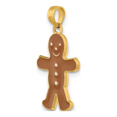 10K Yellow Gold 3D Gingerbread Man Charm – view 6
