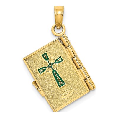 10K Yellow Gold Irish Prayer Book Charm – view 3