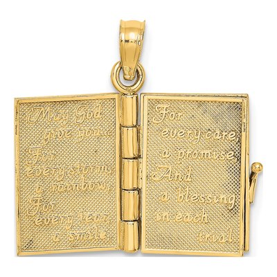 10K Yellow Gold Irish Prayer Book Charm – view 4