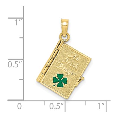 10K Yellow Gold Irish Prayer Book Charm – view 7