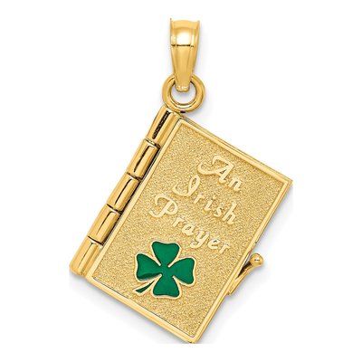 10K Yellow Gold Irish Prayer Book Charm