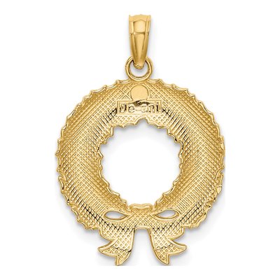 10K Yellow Gold Christmas Wreath Charm – view 5