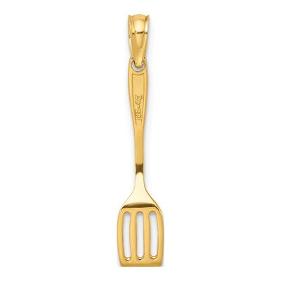 10K Yellow Gold Black Enamel Spatula Charm – view 5