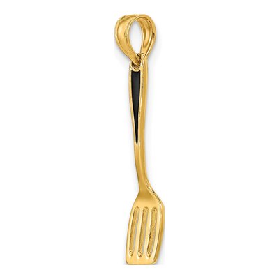 10K Yellow Gold Black Enamel Spatula Charm – view 6