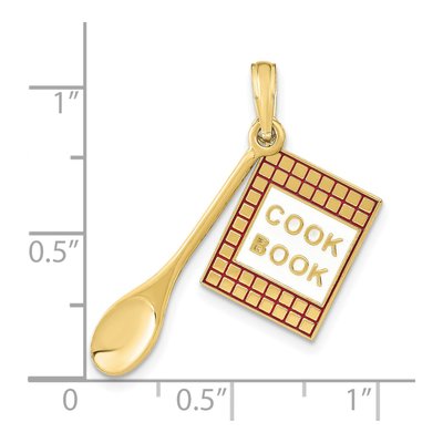10K Yellow Gold 3D Cook Book Spoon Charm – view 4