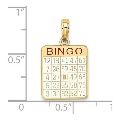10K Yellow Gold Red Enamel Bingo Charm – view 4