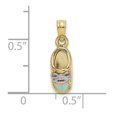 10K Gold Light Blue Enamel Baby Shoe Charm – view 3