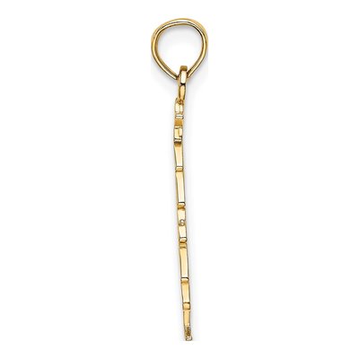 10K Yellow Gold Green Enamel Christmas Tree Charm – view 3