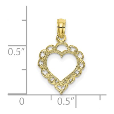 10K Yellow Gold Heart Charm – view 4