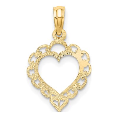10K Yellow Gold Heart Charm – view 5