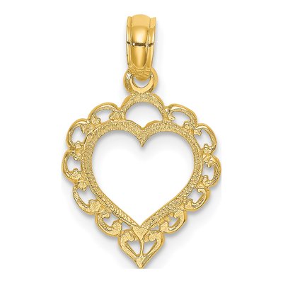 10K Yellow Gold Heart Charm