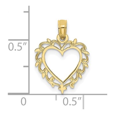 10K Yellow Gold Heart Charm – view 4