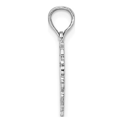 10K White Gold Heart Charm – view 3