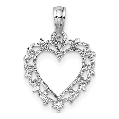 10K White Gold Heart Charm – view 5