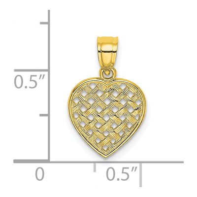 10K Yellow Gold Woven Heart Pendant – view 4