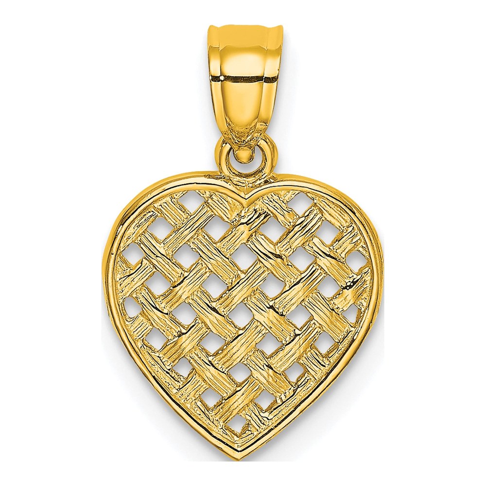 10K Yellow Gold Woven Heart Pendant