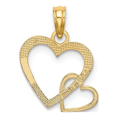 10K Yellow Gold Two Hearts Intertwined Charm – view 4