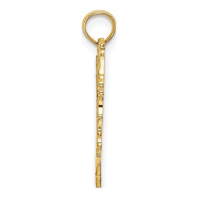 10K Yellow Gold Cut-Out Floral Heart Charm – view 3