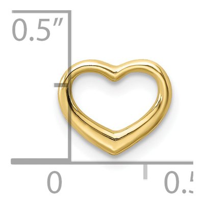 10K Yellow Gold Mini Floating Heart Slide Pendant – view 4
