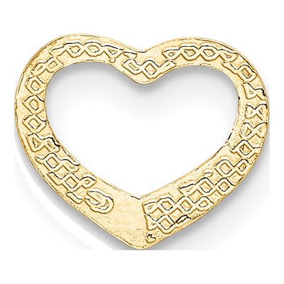 10K Yellow Gold Mini Floating Heart Slide Pendant – view 5