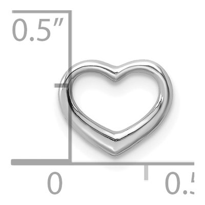 10K White Gold Mini Floating Heart Slide Pendant – view 4