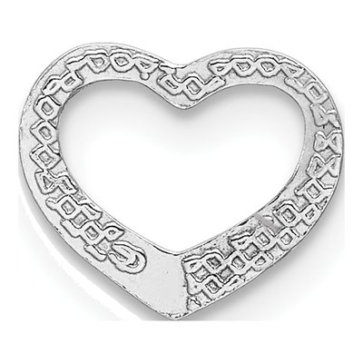 10K White Gold Mini Floating Heart Slide Pendant – view 5