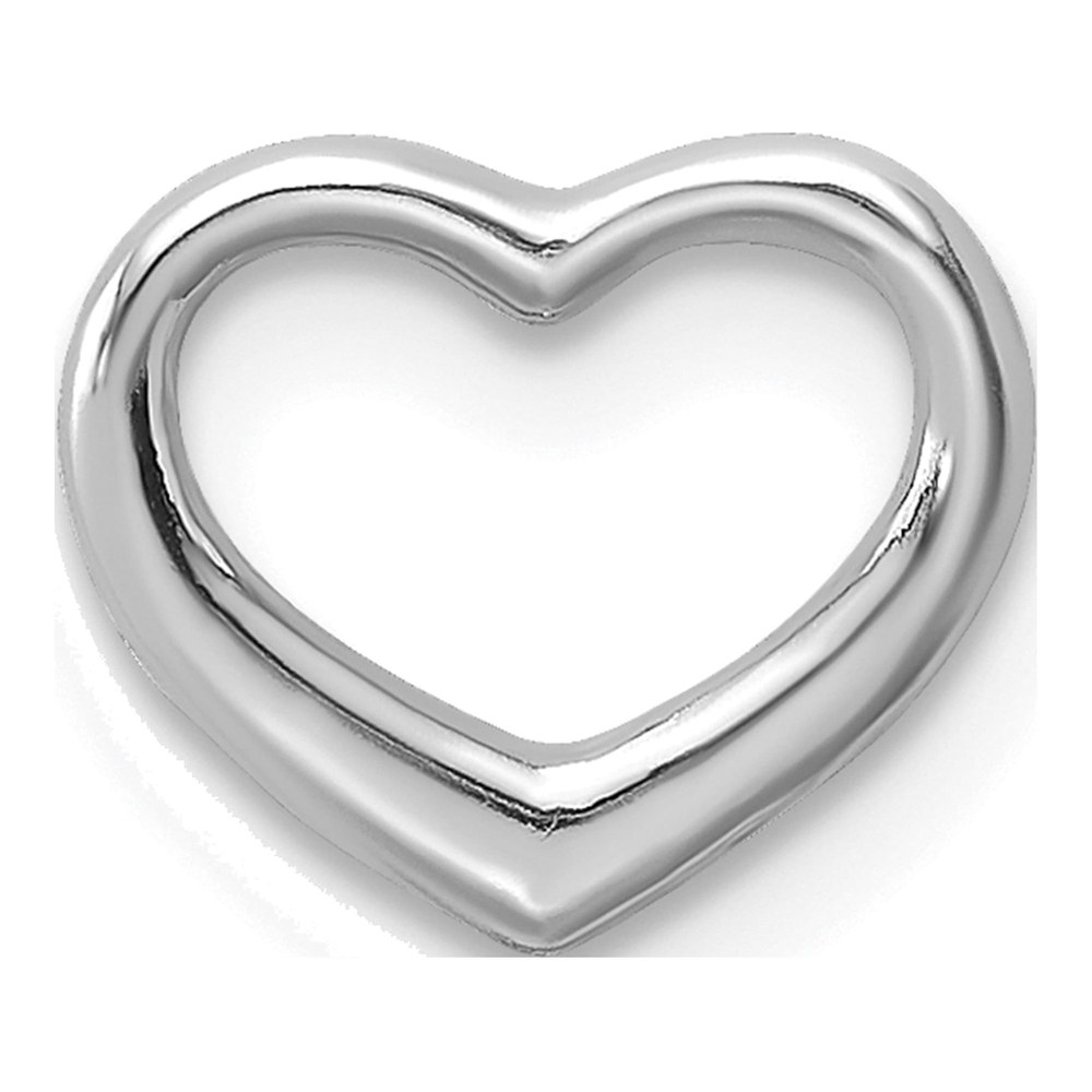 10K White Gold Mini Floating Heart Slide Pendant
