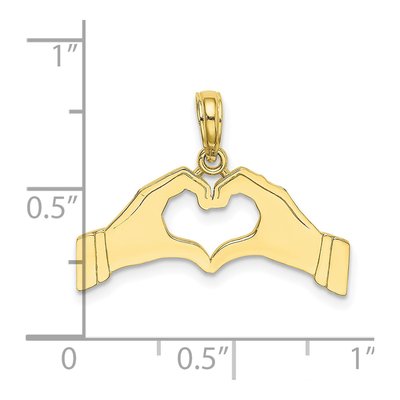 10K Yellow Gold Hands Forming Heart Charm – view 4