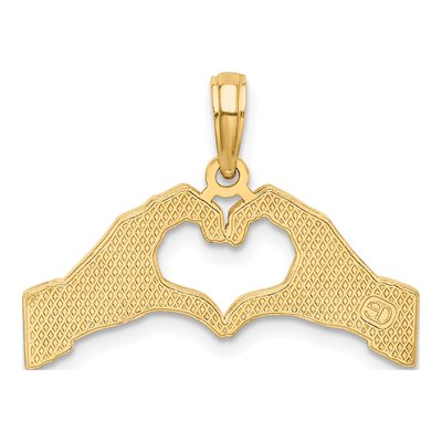 10K Yellow Gold Hands Forming Heart Charm – view 5