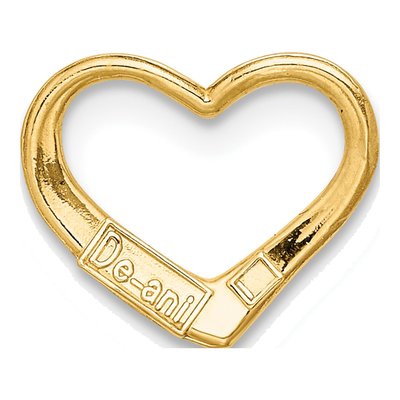 10K Yellow Gold Small Floating Heart Slide Pendant – view 5