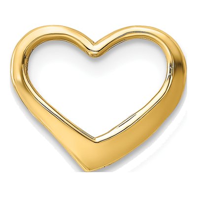 10K Yellow Gold Small Floating Heart Slide Pendant