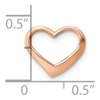 10K Rose Gold Floating Heart Slide Pendant – view 3