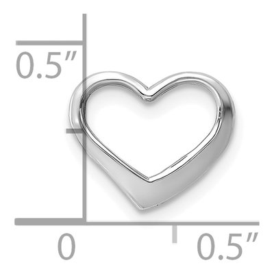 10K White Gold Small Floating Heart Slide Pendant – view 4