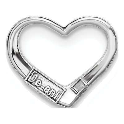 10K White Gold Small Floating Heart Slide Pendant – view 5