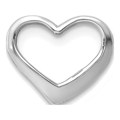 10K White Gold Small Floating Heart Slide Pendant